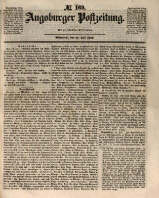 Augsburger Postzeitung Mittwoch 18. Juli 1849