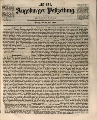 Augsburger Postzeitung Freitag 20. Juli 1849