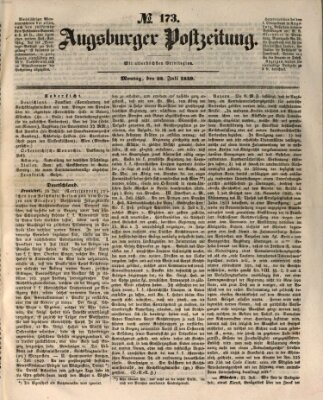 Augsburger Postzeitung Montag 23. Juli 1849