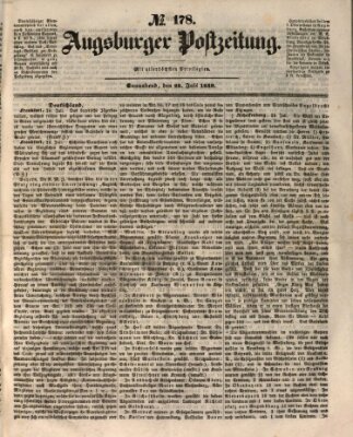 Augsburger Postzeitung Samstag 28. Juli 1849