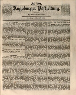 Augsburger Postzeitung Dienstag 31. Juli 1849