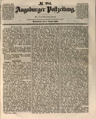 Augsburger Postzeitung Samstag 4. August 1849