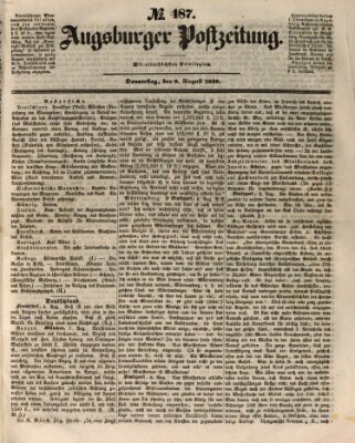 Augsburger Postzeitung Donnerstag 9. August 1849