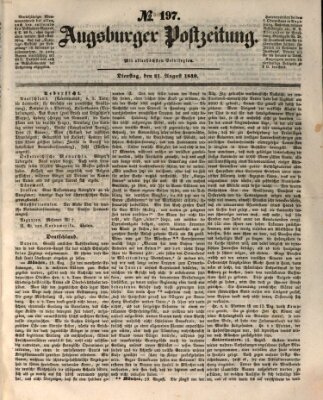 Augsburger Postzeitung Dienstag 21. August 1849