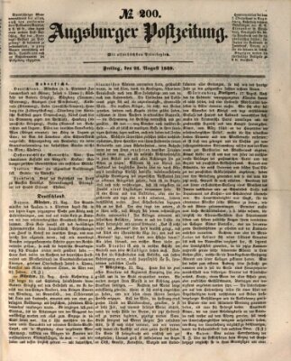 Augsburger Postzeitung Freitag 24. August 1849