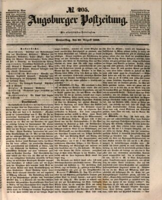 Augsburger Postzeitung Donnerstag 30. August 1849