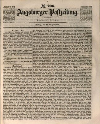 Augsburger Postzeitung Freitag 31. August 1849