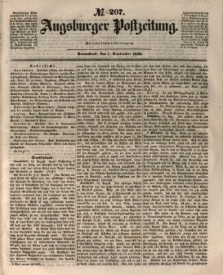 Augsburger Postzeitung Samstag 1. September 1849