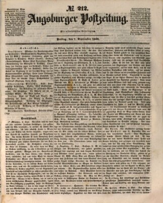 Augsburger Postzeitung Freitag 7. September 1849