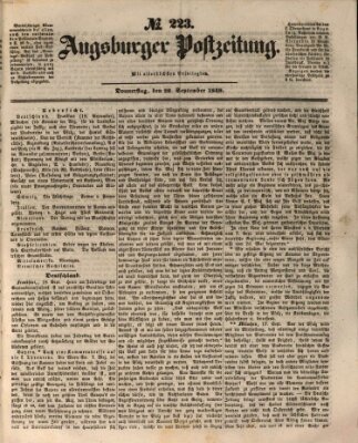 Augsburger Postzeitung Donnerstag 20. September 1849