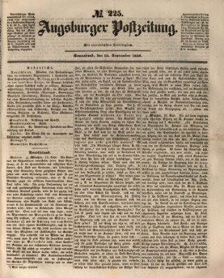 Augsburger Postzeitung Samstag 22. September 1849