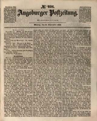 Augsburger Postzeitung Montag 24. September 1849