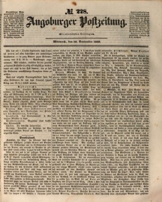 Augsburger Postzeitung Mittwoch 26. September 1849