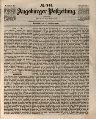 Augsburger Postzeitung Mittwoch 17. Oktober 1849