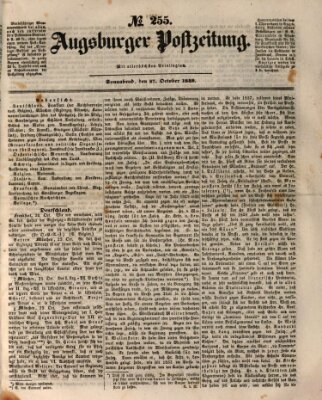 Augsburger Postzeitung Samstag 27. Oktober 1849