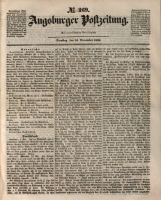 Augsburger Postzeitung Dienstag 13. November 1849