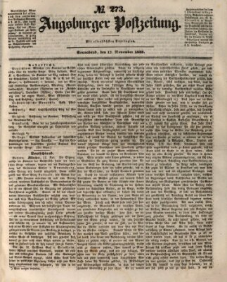 Augsburger Postzeitung Samstag 17. November 1849