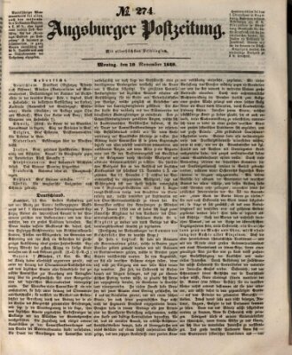 Augsburger Postzeitung Montag 19. November 1849