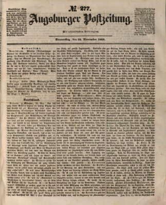 Augsburger Postzeitung Donnerstag 22. November 1849