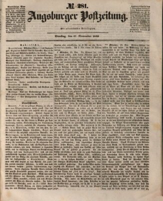 Augsburger Postzeitung Dienstag 27. November 1849