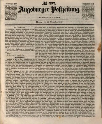 Augsburger Postzeitung Montag 10. Dezember 1849