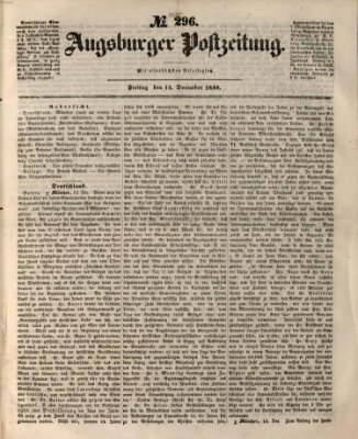 Augsburger Postzeitung Freitag 14. Dezember 1849