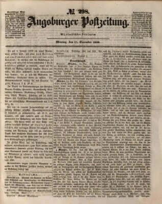 Augsburger Postzeitung Montag 17. Dezember 1849