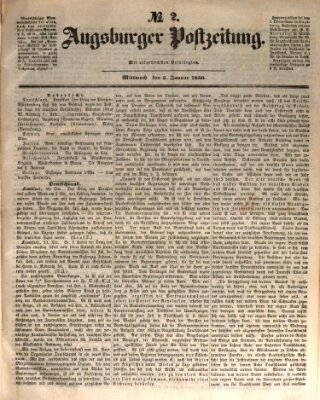 Augsburger Postzeitung Mittwoch 2. Januar 1850