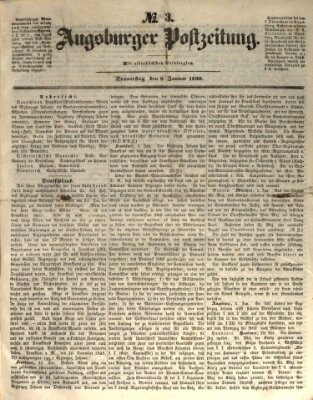 Augsburger Postzeitung Donnerstag 3. Januar 1850