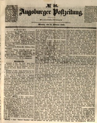 Augsburger Postzeitung Montag 11. Februar 1850