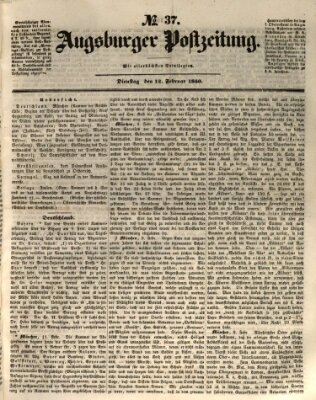 Augsburger Postzeitung Dienstag 12. Februar 1850