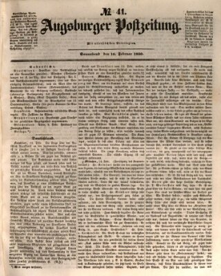 Augsburger Postzeitung Samstag 16. Februar 1850