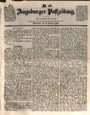 Augsburger Postzeitung Samstag 23. Februar 1850