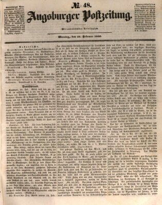 Augsburger Postzeitung Montag 25. Februar 1850