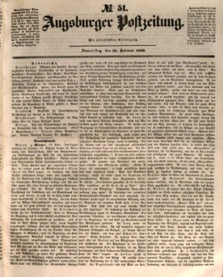 Augsburger Postzeitung Donnerstag 28. Februar 1850