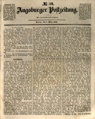 Augsburger Postzeitung Freitag 1. März 1850