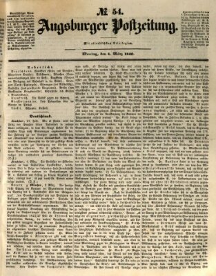 Augsburger Postzeitung Montag 4. März 1850