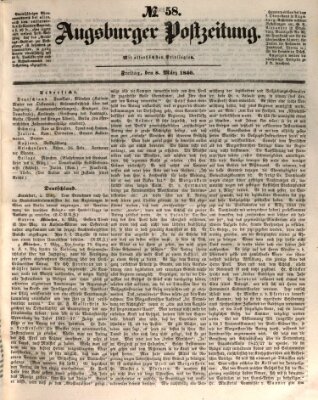 Augsburger Postzeitung Freitag 8. März 1850