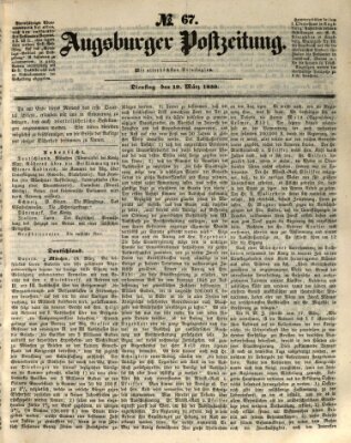 Augsburger Postzeitung Dienstag 19. März 1850