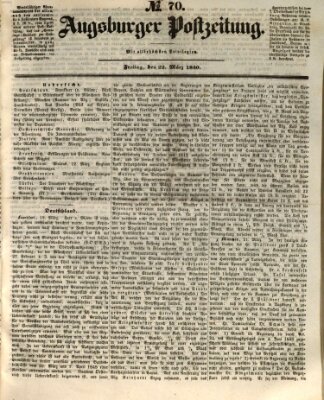 Augsburger Postzeitung Freitag 22. März 1850