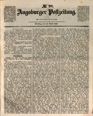 Augsburger Postzeitung Dienstag 16. April 1850