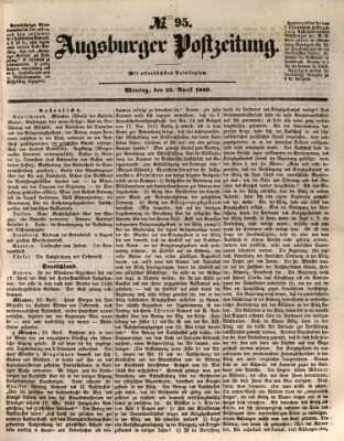 Augsburger Postzeitung Montag 22. April 1850