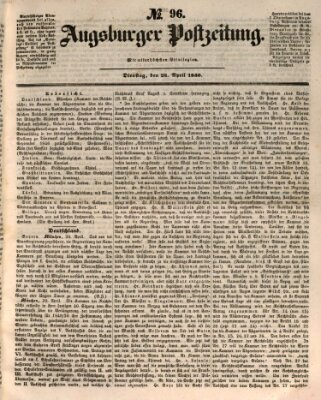 Augsburger Postzeitung Dienstag 23. April 1850