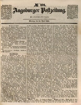 Augsburger Postzeitung Montag 29. April 1850