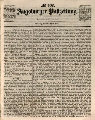 Augsburger Postzeitung Dienstag 30. April 1850