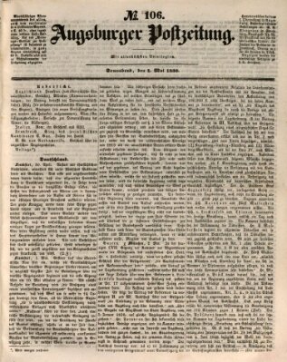 Augsburger Postzeitung Samstag 4. Mai 1850