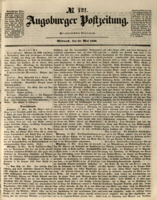 Augsburger Postzeitung Mittwoch 22. Mai 1850