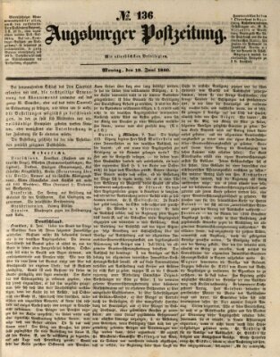 Augsburger Postzeitung Montag 10. Juni 1850