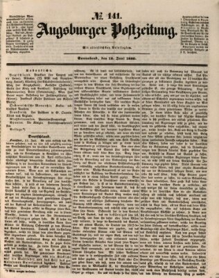 Augsburger Postzeitung Samstag 15. Juni 1850