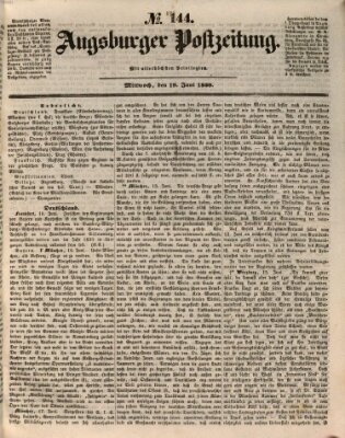 Augsburger Postzeitung Mittwoch 19. Juni 1850